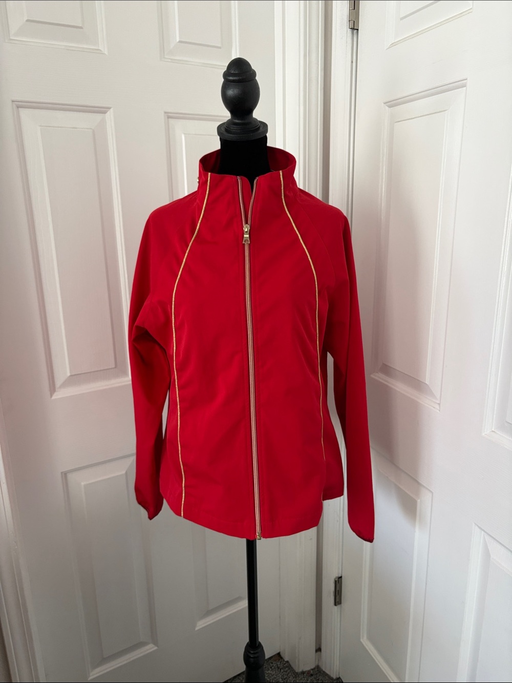 EP Pro Tech Tour Vintage Red Sport Jacket With Gold Trim.